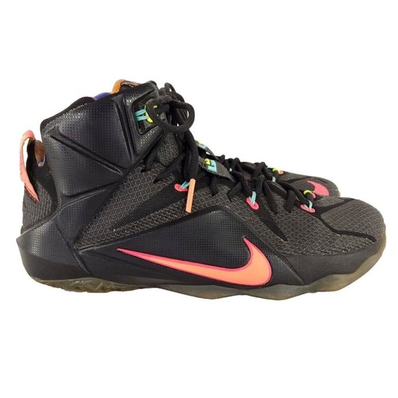 Nike LeBron 12 Data Size 10 Mens Sneakers Black 684593 068 - Picture 5 of 13